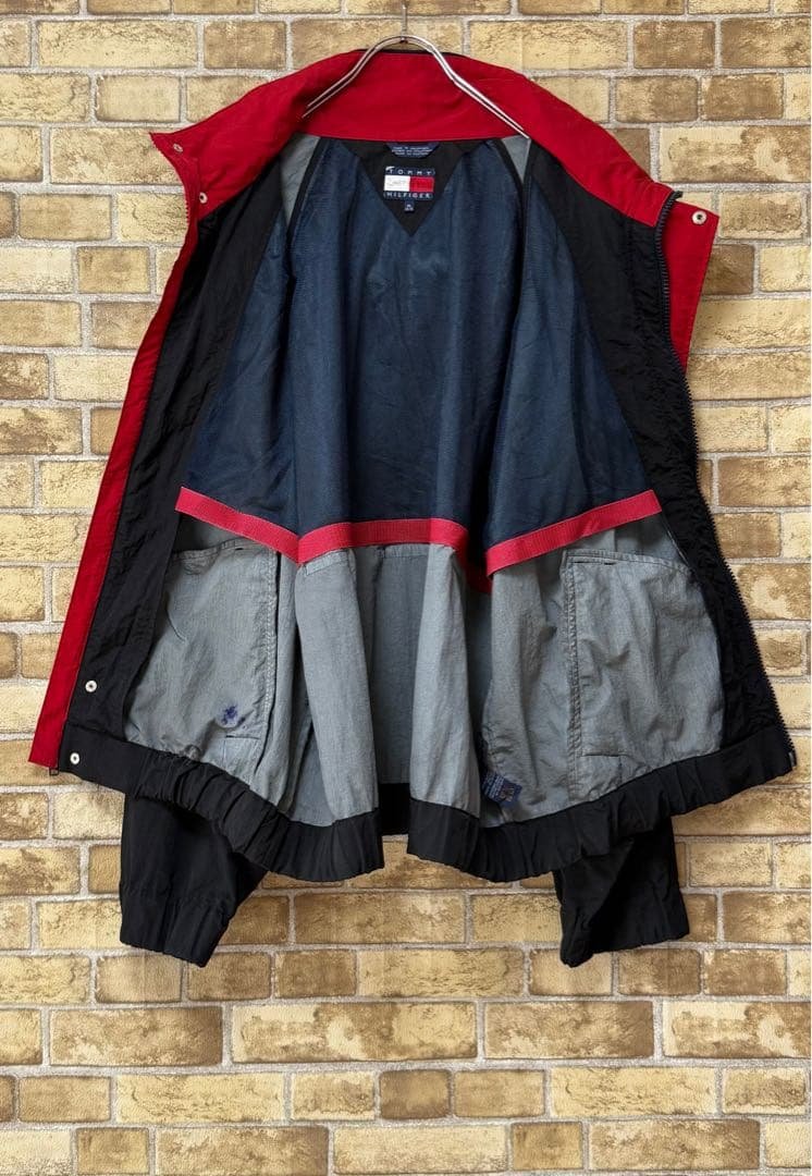 トミーヒルフィガー　フラッグタグ　90s　ジップアップジャケット　刺繍ロゴ　XL